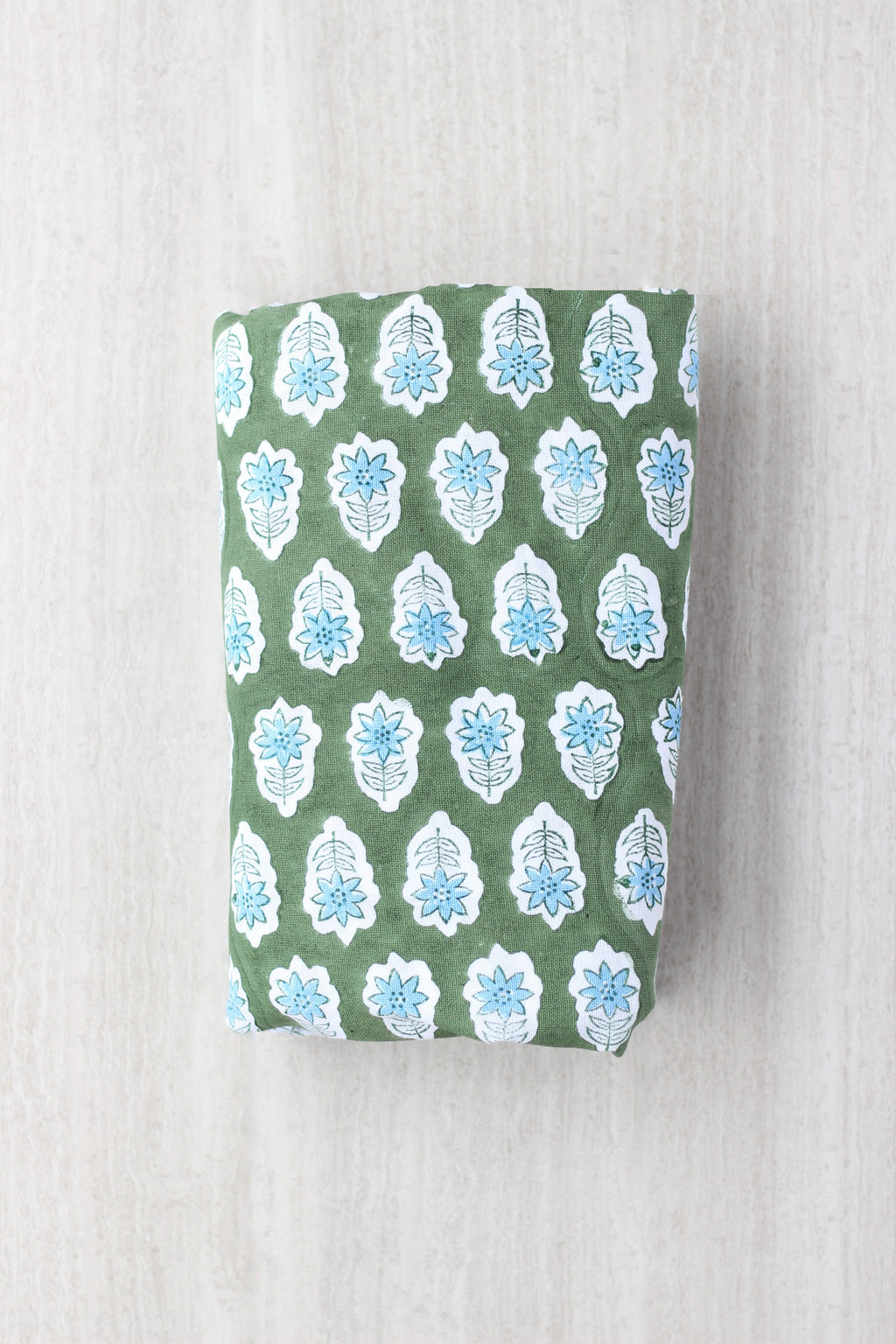 Poinsettia Tablecloth | Sage & Uniform Blue The Mended Company