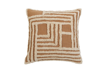 Rekha Cross Tufted Pillow | Clay Cushion Casa Amarosa With Filler