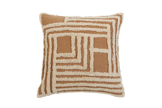 Rekha Cross Tufted Pillow | Clay Cushion Casa Amarosa With Filler