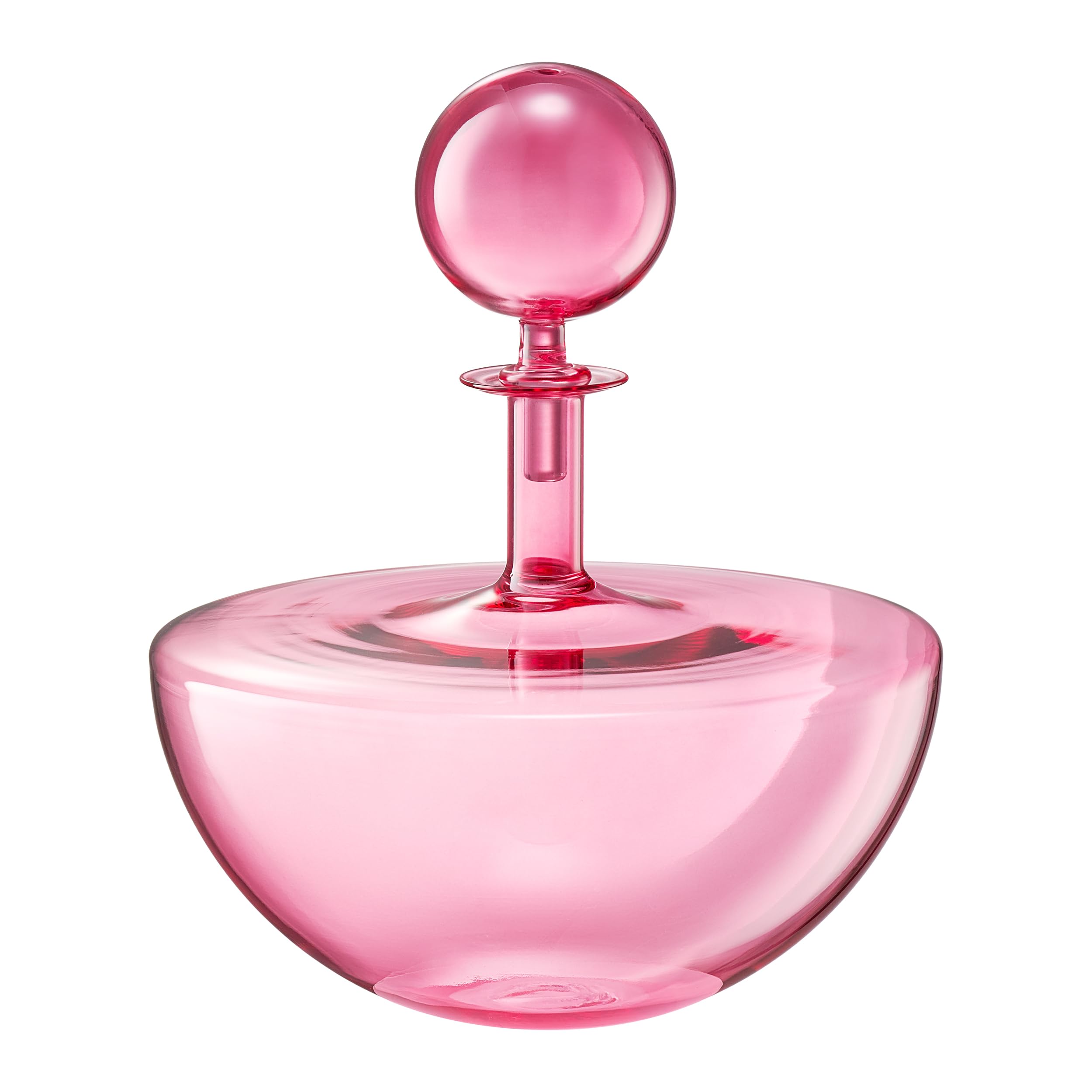 Blush Pink Low Arc Glass Decanter
