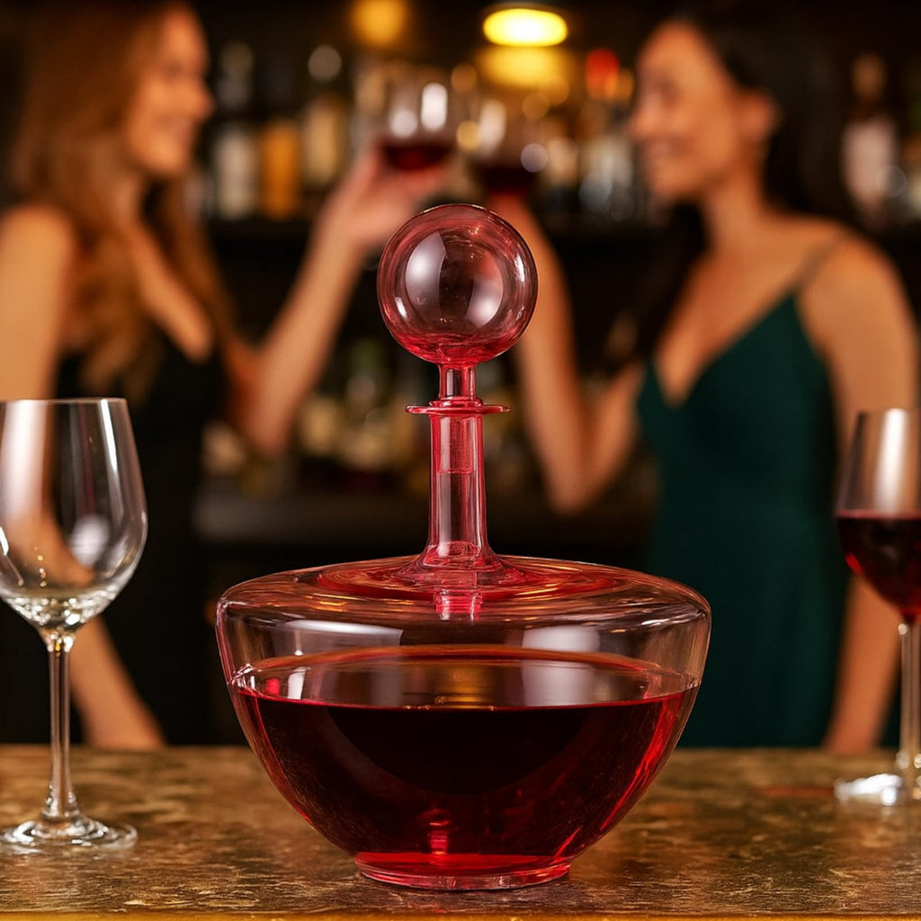 Blush Pink Low Arc Glass Decanter