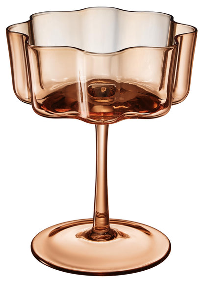 Flower Wave Coupe Cocktail Glasses | Set of 6| Venus Brown