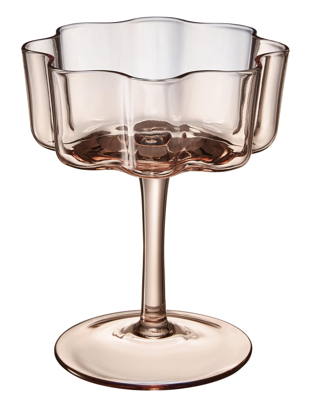Flower Wave Coupe Cocktail Glasses | Set of 6| Venus Brown