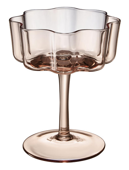 Flower Wave Coupe Cocktail Glasses | Set of 6| Venus Brown
