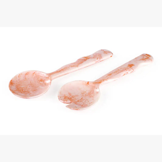 Resin Salad Server Set | Pink salad server Casa Amarosa