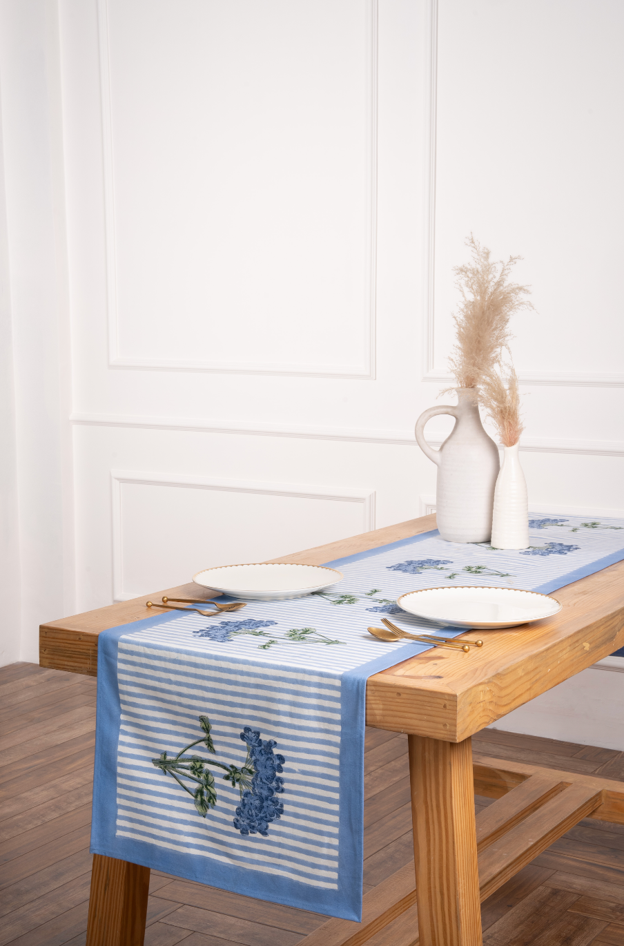 Blue Hydrangea Table Runner