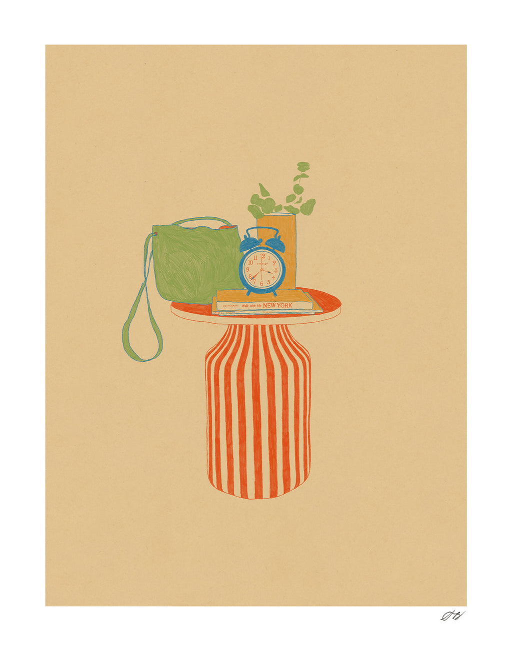 Striped Table Print by Stephanie Browne