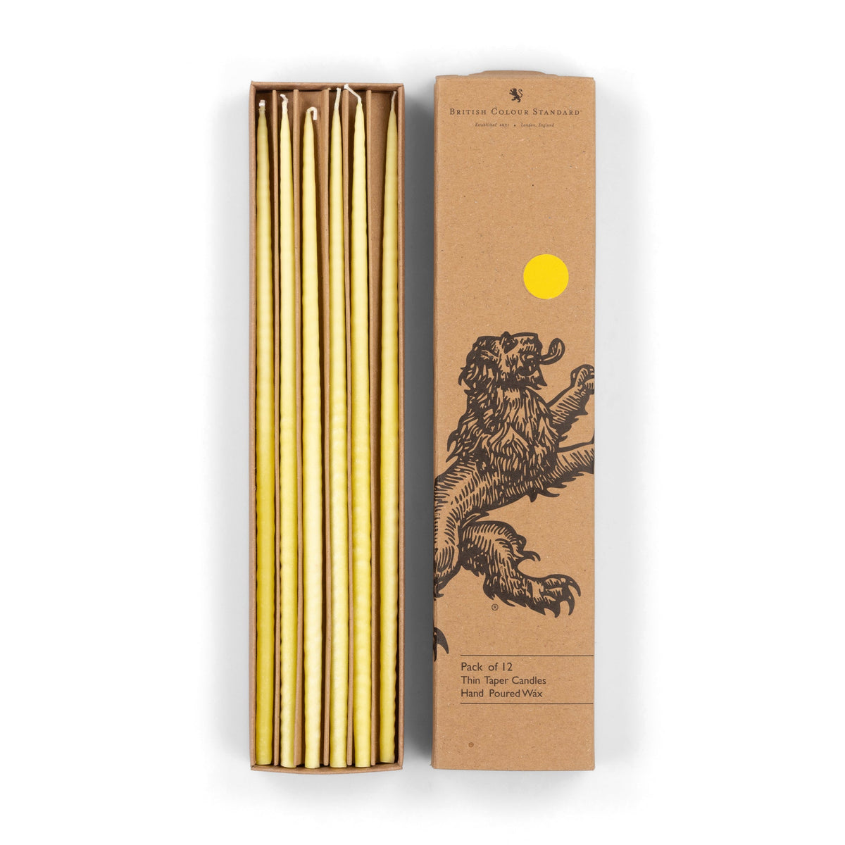 Thin Taper Candles - Primrose Yellow