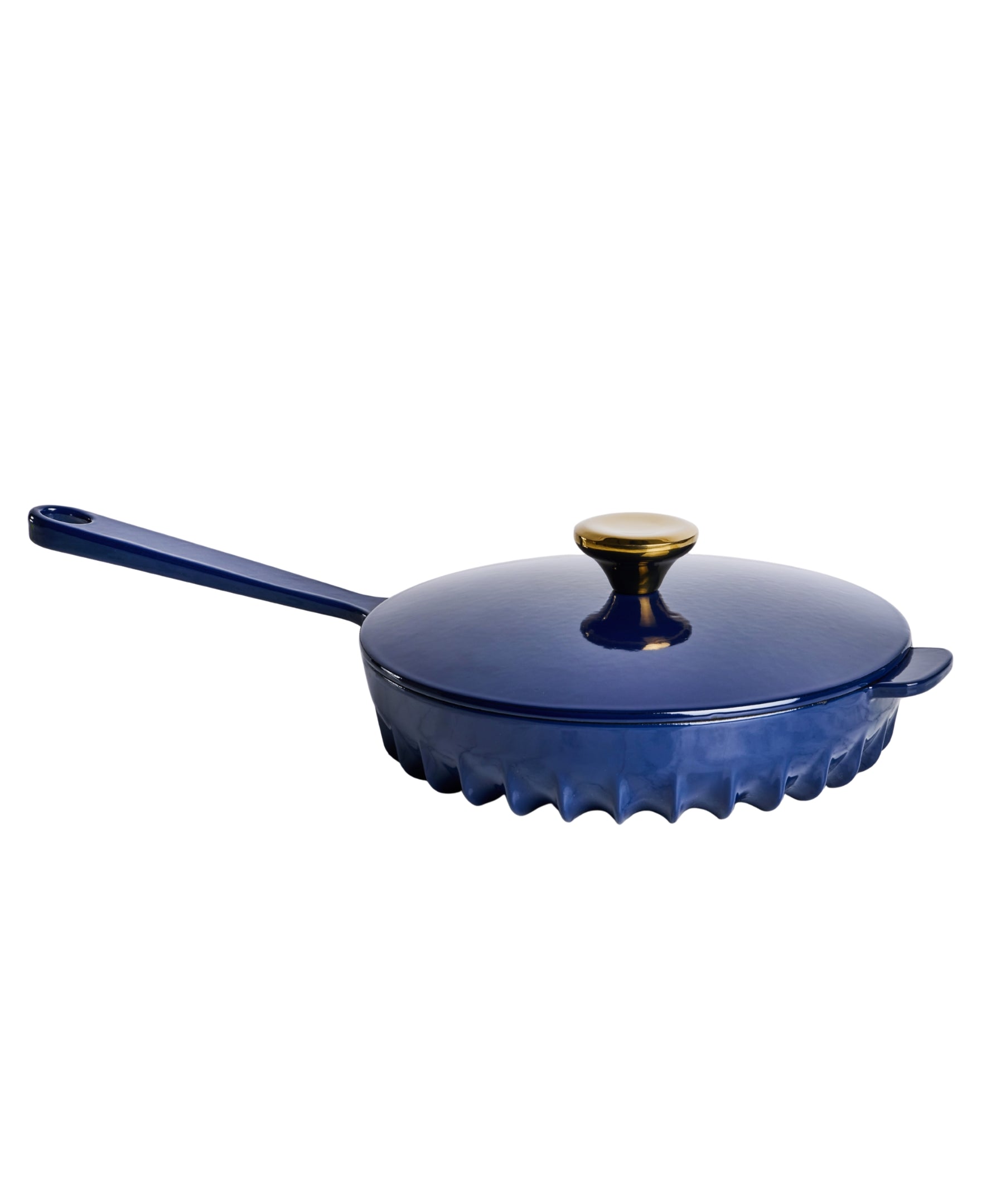 Enameled Cast Iron Frying Pan with Lid