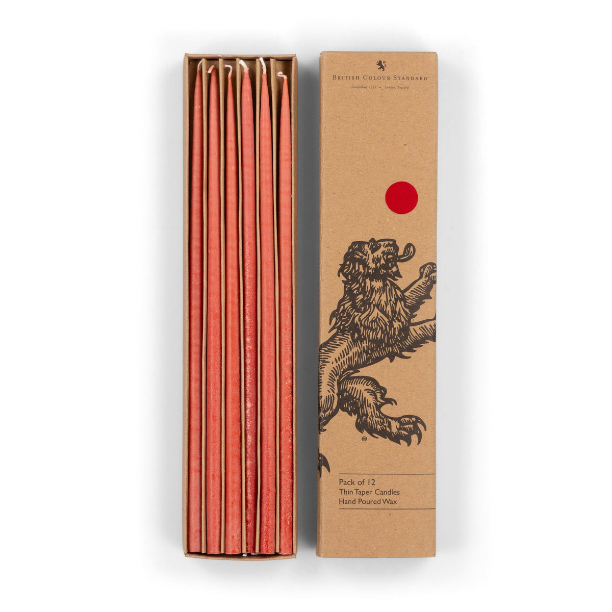 Thin Taper Candles - Guardsman Red