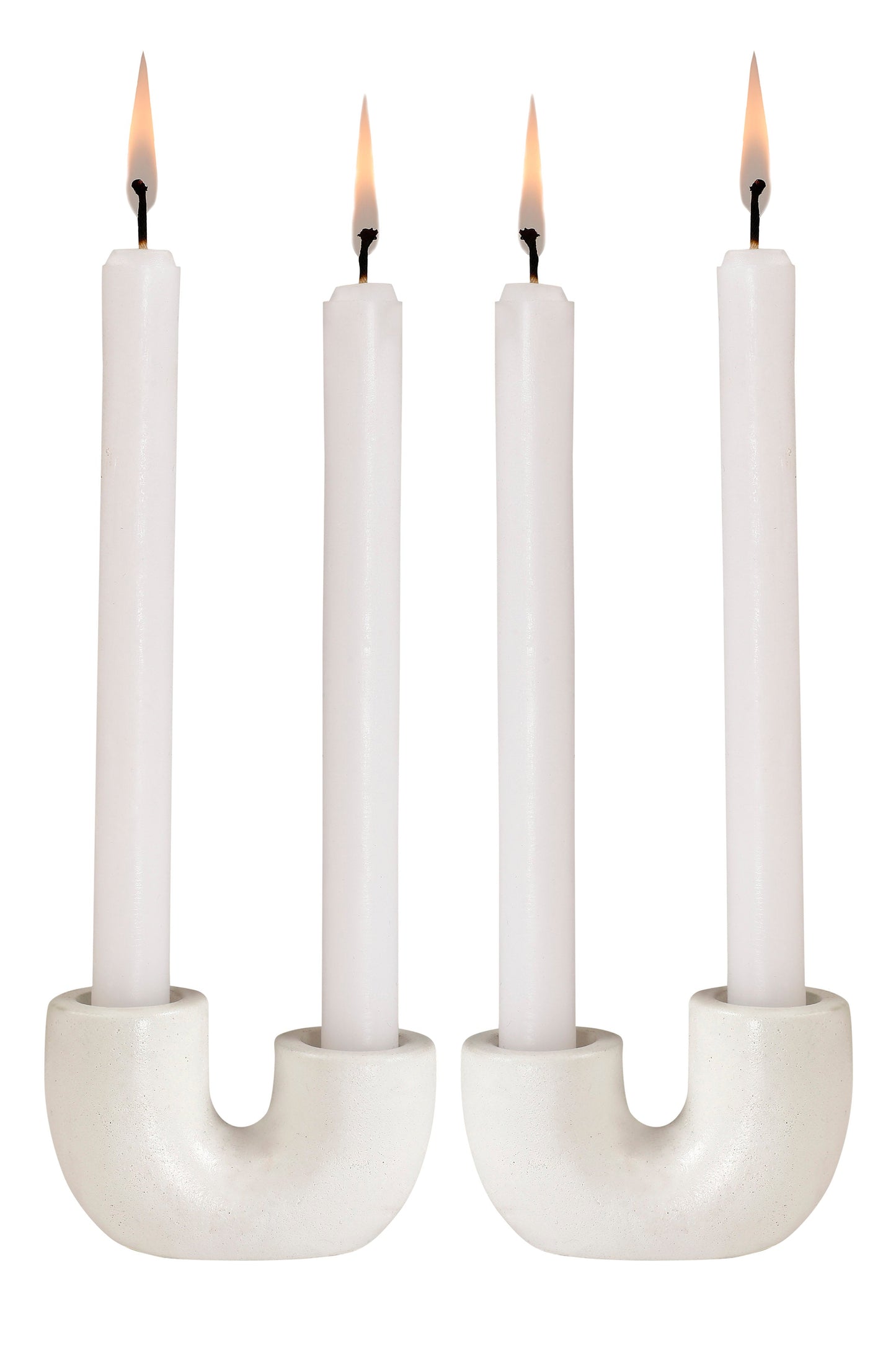 Nordic U-Shaped Concrete Candle Holder | Set of 2 | Ivory Candle Holders Casa Amarosa