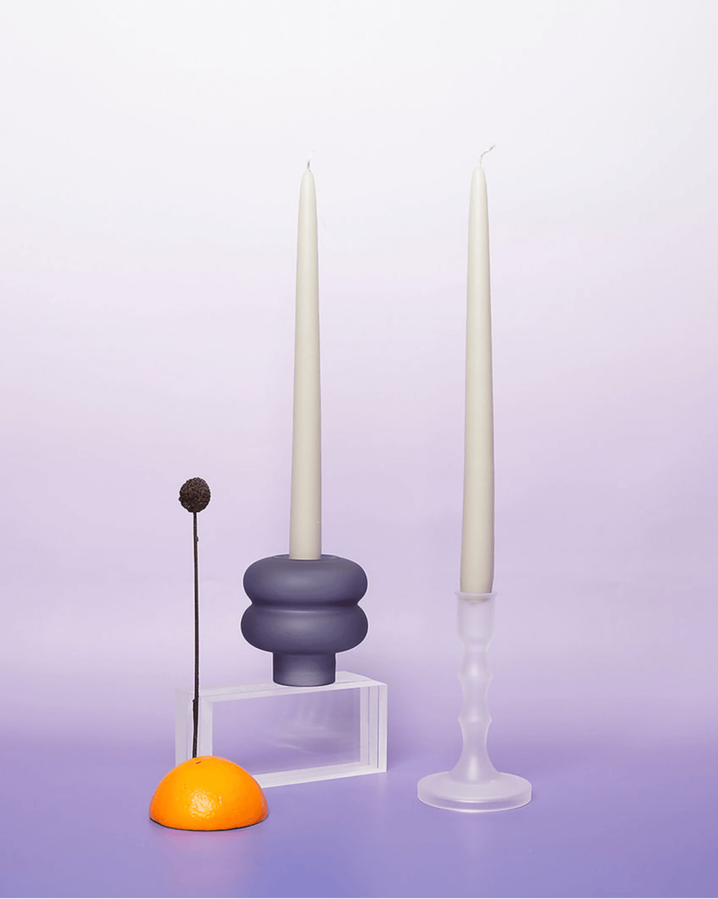 Couples Handmade Glass Candleholders