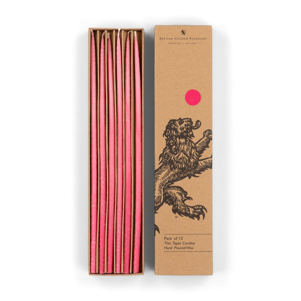 Thin Taper Candles - Neyron Pink