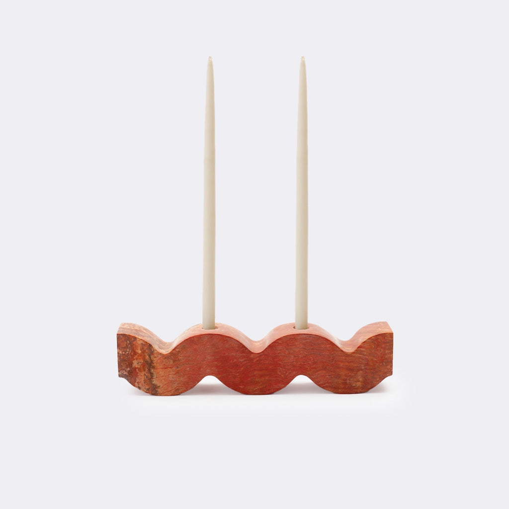 Wavy Gemstone Candelabra - Jasper