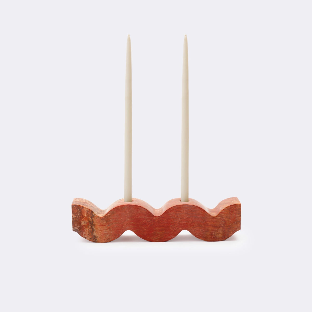 Wavy Gemstone Candelabra - Jasper