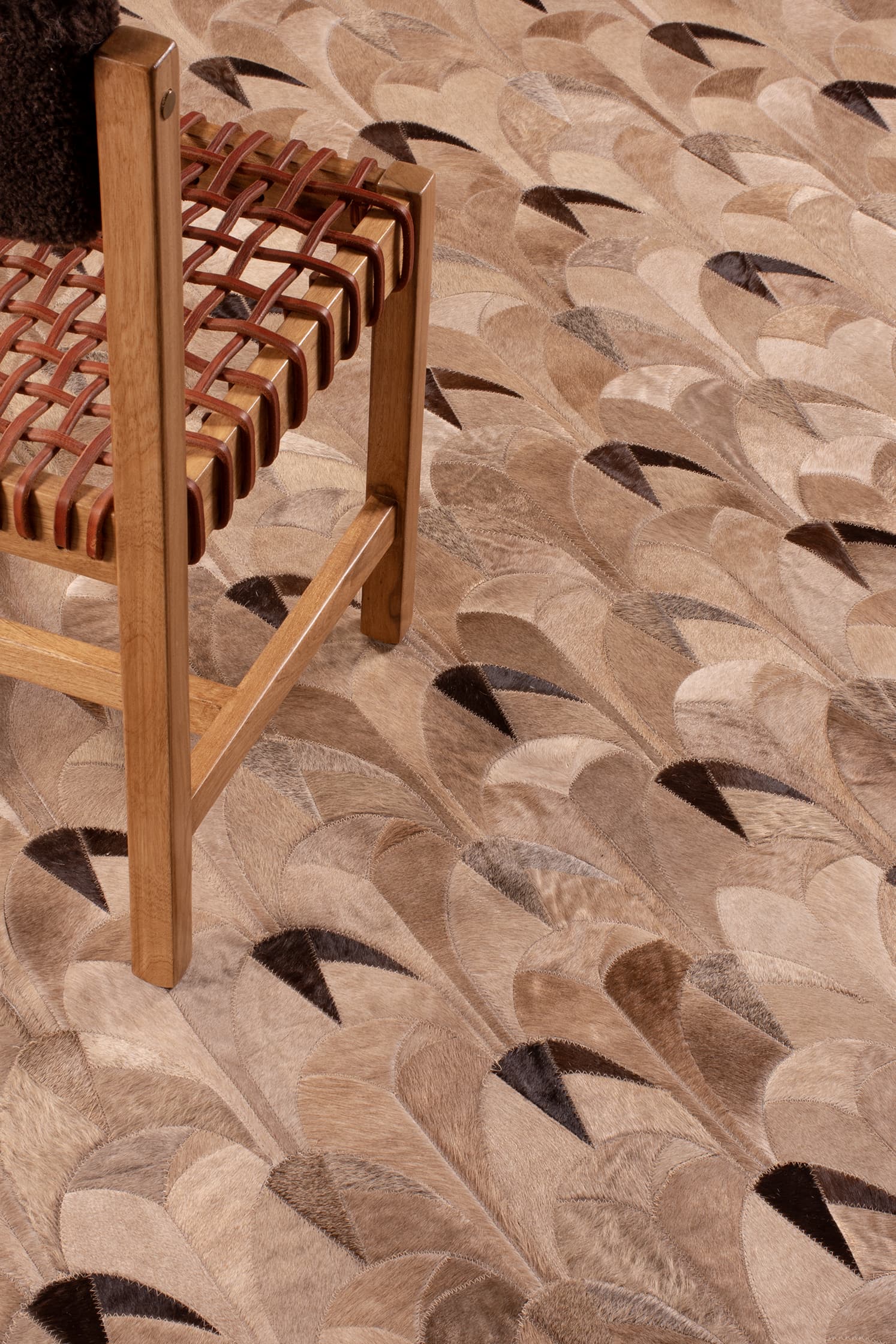 Handmade Art Deco Cowhide Rug