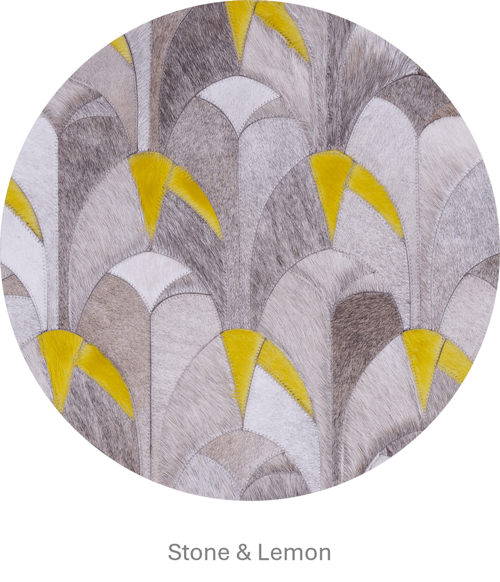 Handmade Art Deco Cowhide Rug