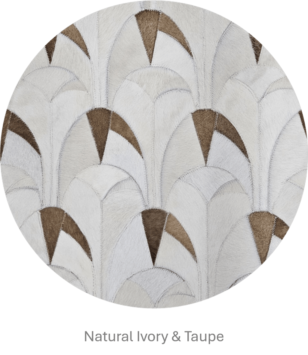 Handmade Art Deco Cowhide Rug