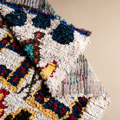 OuedLaou | Vintage Boucherouite Rug boucherouite rug Benisouk