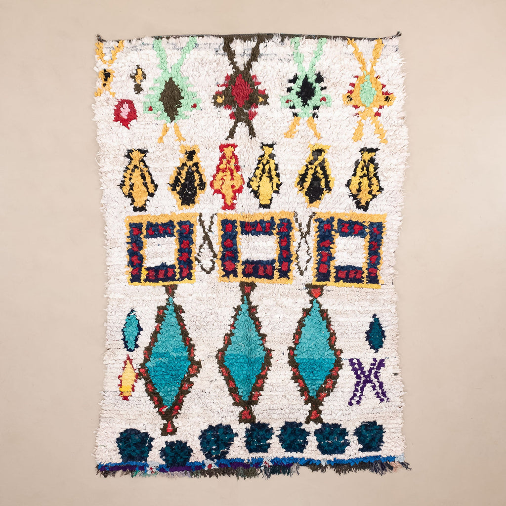 OuedLaou | Vintage Boucherouite Rug boucherouite rug Benisouk
