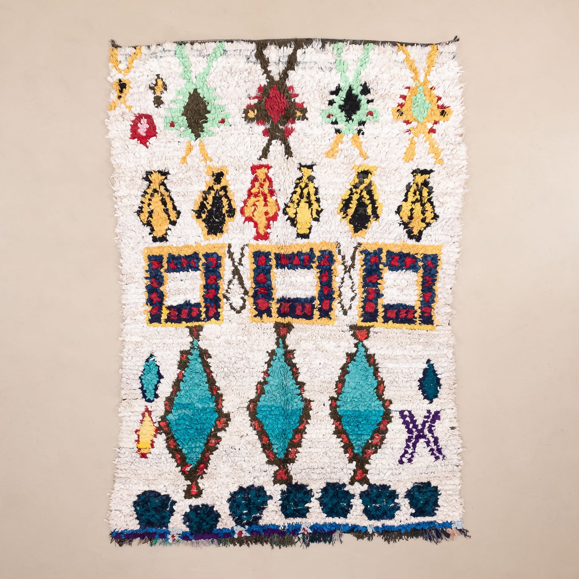 OuedLaou | Vintage Boucherouite Rug boucherouite rug Benisouk