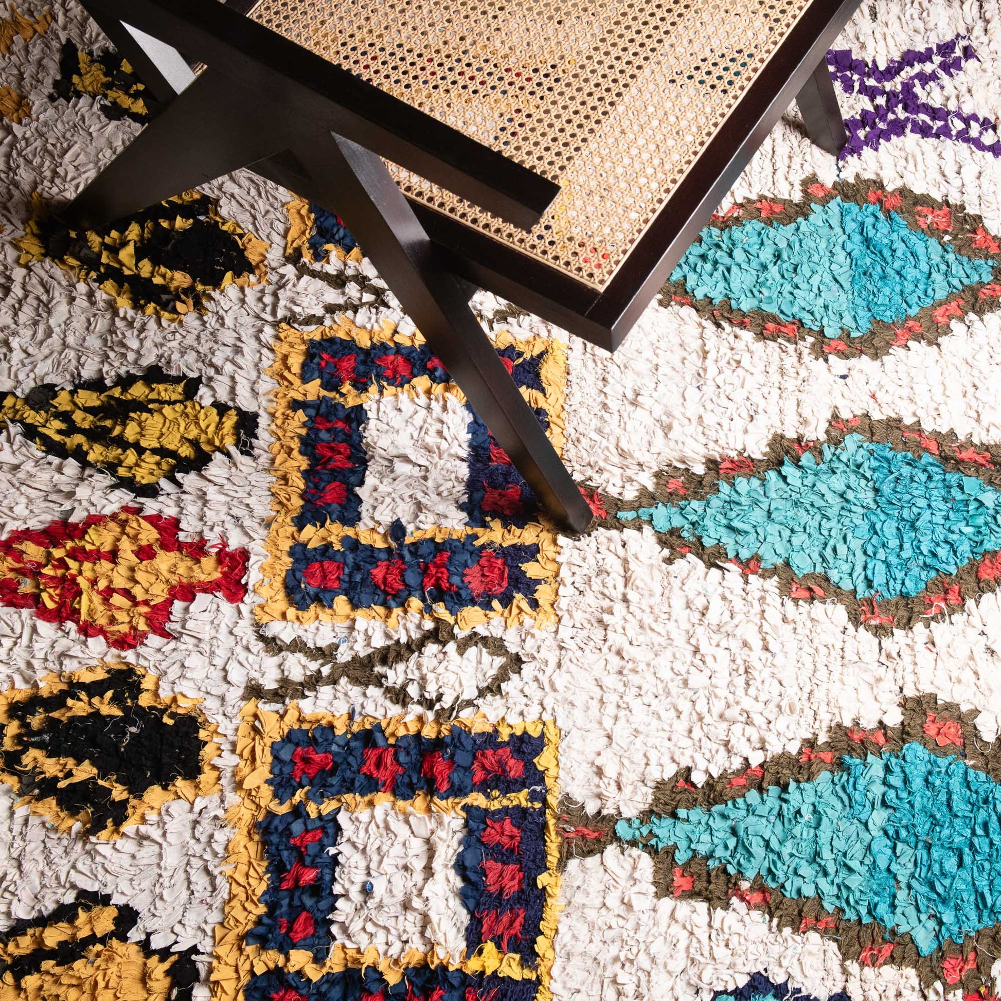 OuedLaou | Vintage Boucherouite Rug boucherouite rug Benisouk