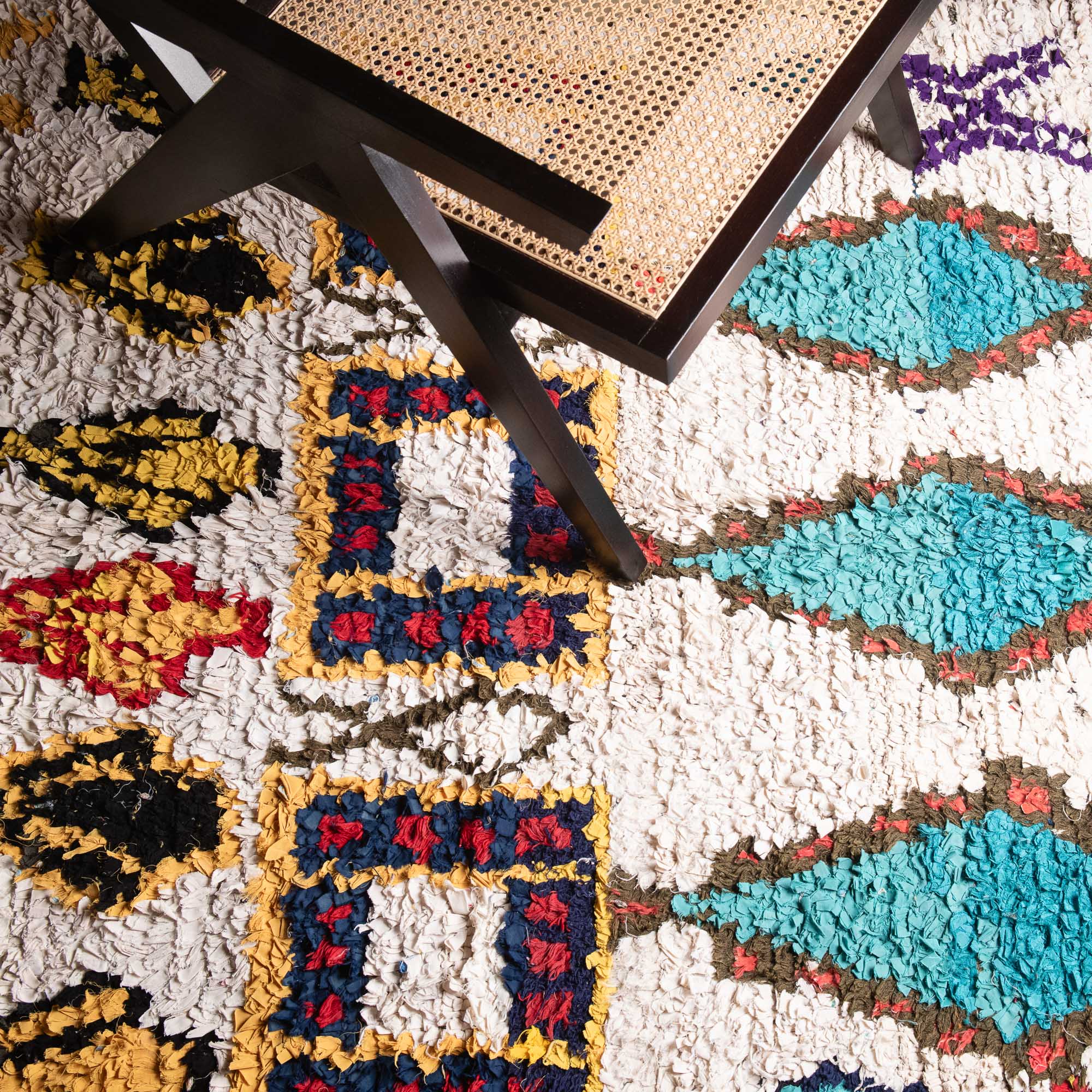 OuedLaou | Vintage Boucherouite Rug boucherouite rug Benisouk
