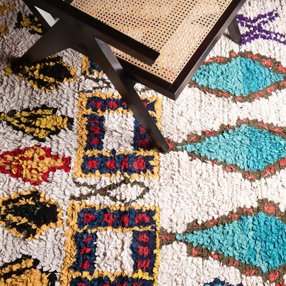 OuedLaou | Vintage Boucherouite Rug boucherouite rug Benisouk