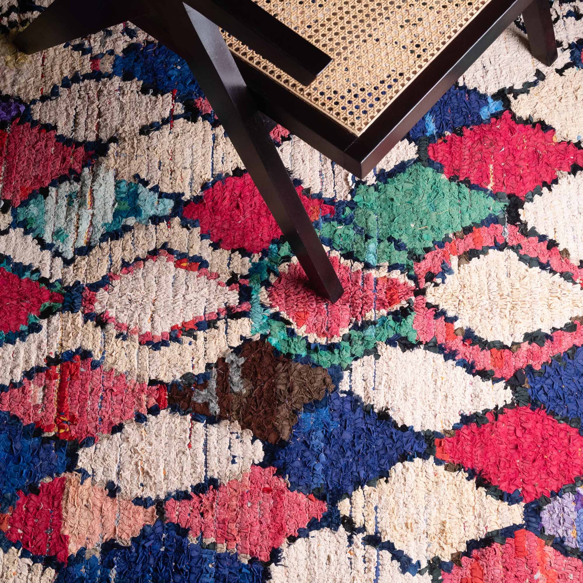 Fatma | Vintage Boucherouite Rug boucherouite rug Benisouk