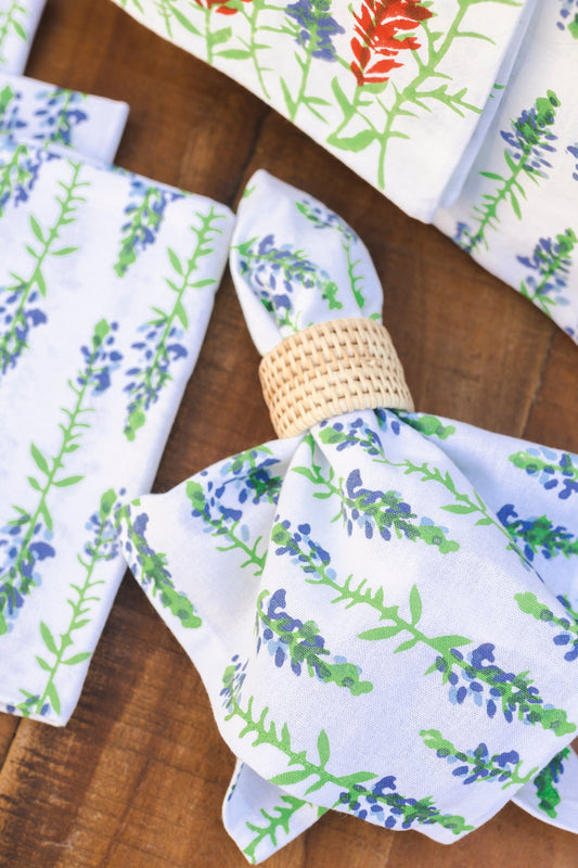 Dinner Napkins Set | Bluebonnets, Periwinkle, Uniform Blue & Vine The Mended Company