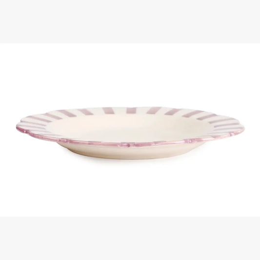 Ceramic Stripe Dinner Plate | Purple Cake stand Casa Amarosa