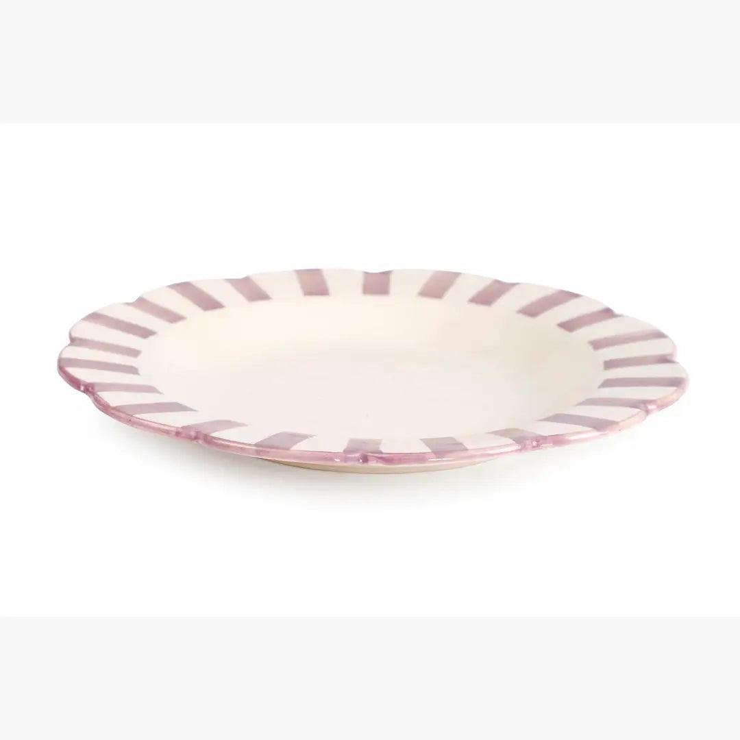 Ceramic Stripe Dinner Plate | Purple Cake stand Casa Amarosa