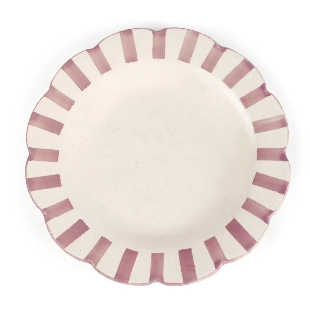 Ceramic Stripe Dinner Plate | Purple Cake stand Casa Amarosa