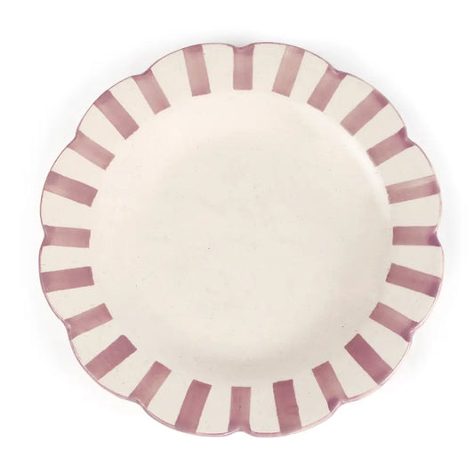 Ceramic Stripe Dinner Plate | Purple Cake stand Casa Amarosa