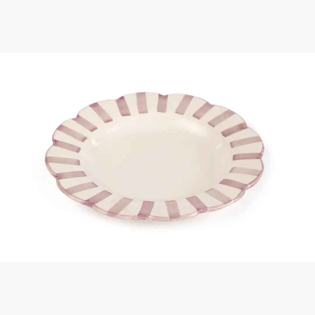 Ceramic stripe Salad Plate | Purple Cake stand Casa Amarosa