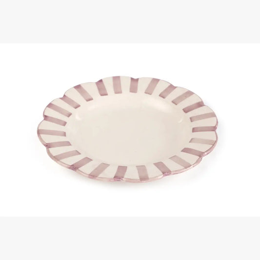 Ceramic stripe Salad Plate | Purple Cake stand Casa Amarosa