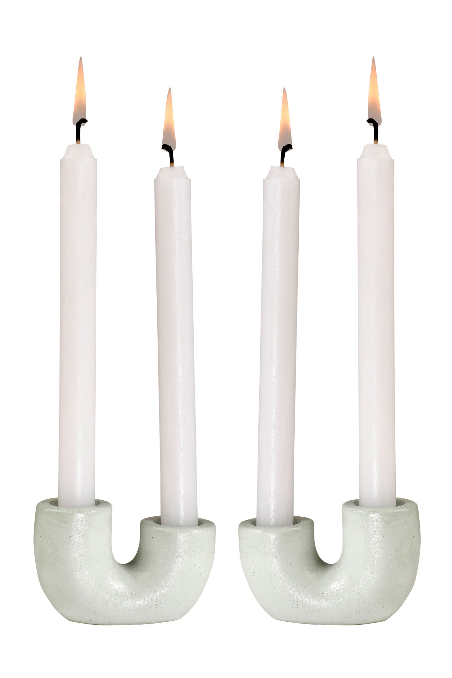 Nordic Style U-Shaped Concrete Candle Holder | Light Green Candle Holders Casa Amarosa