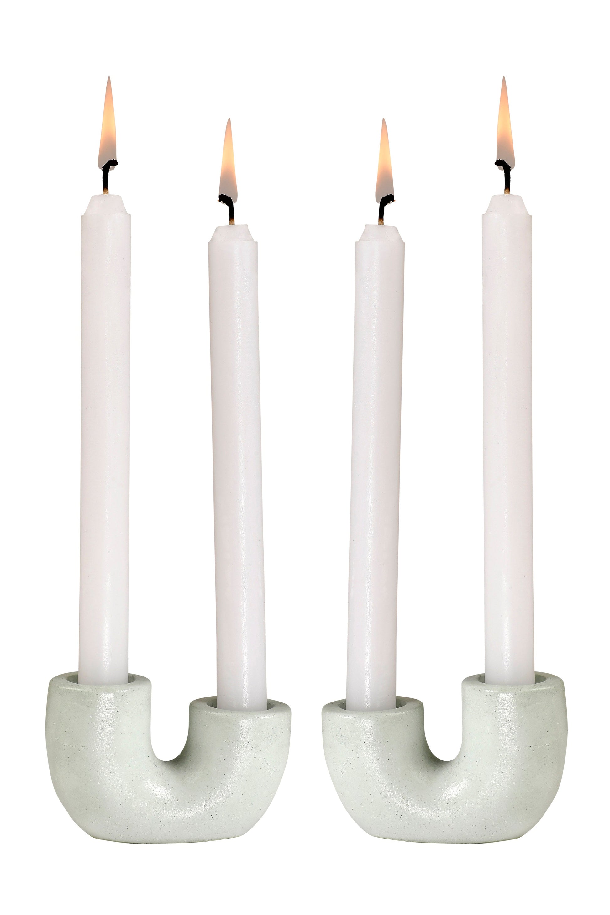 Nordic Style U-Shaped Concrete Candle Holder | Light Green Candle Holders Casa Amarosa