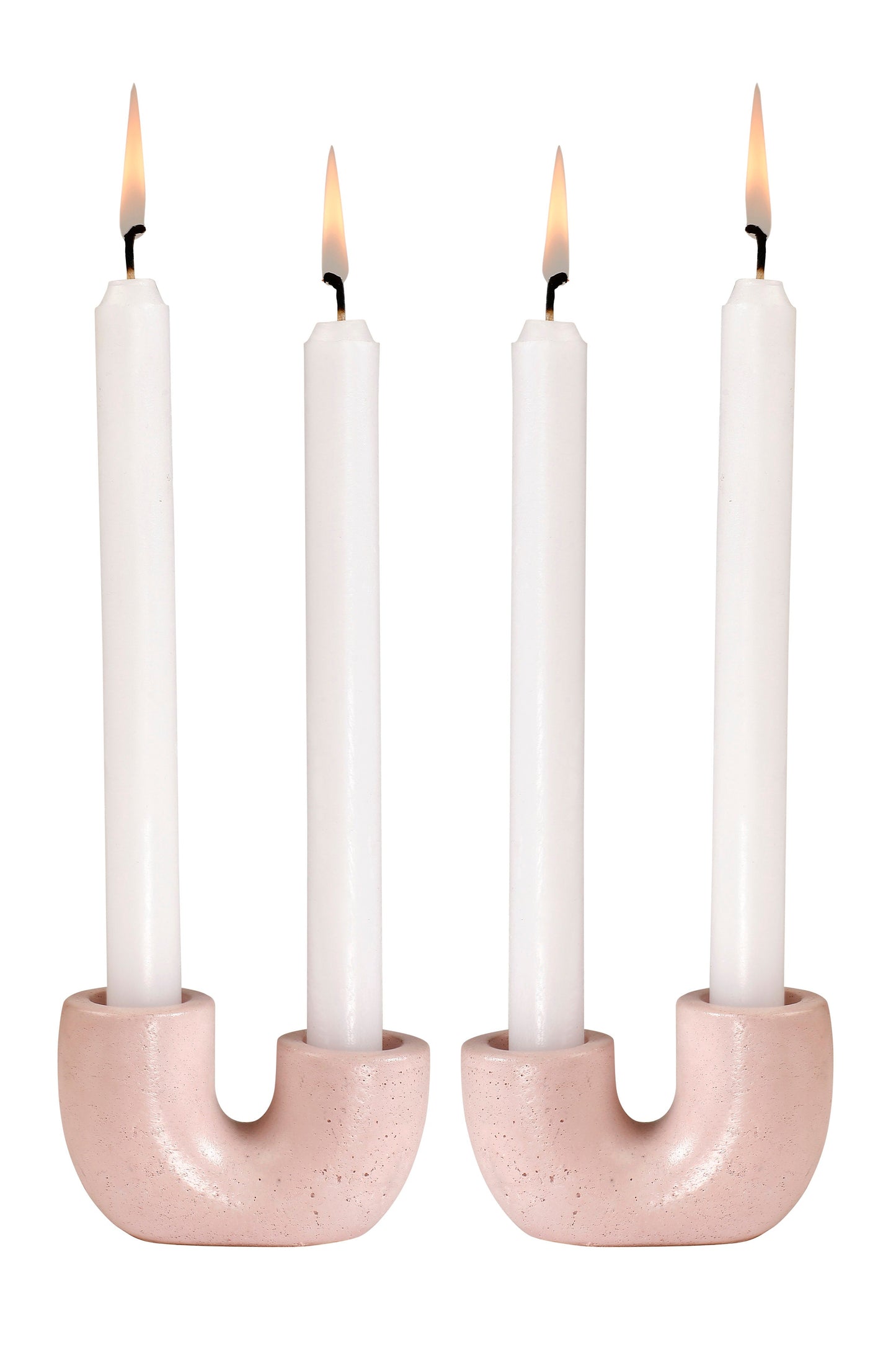Nordic Style U-Shaped Concrete Candle Holder | Pink Candle Holders Casa Amarosa