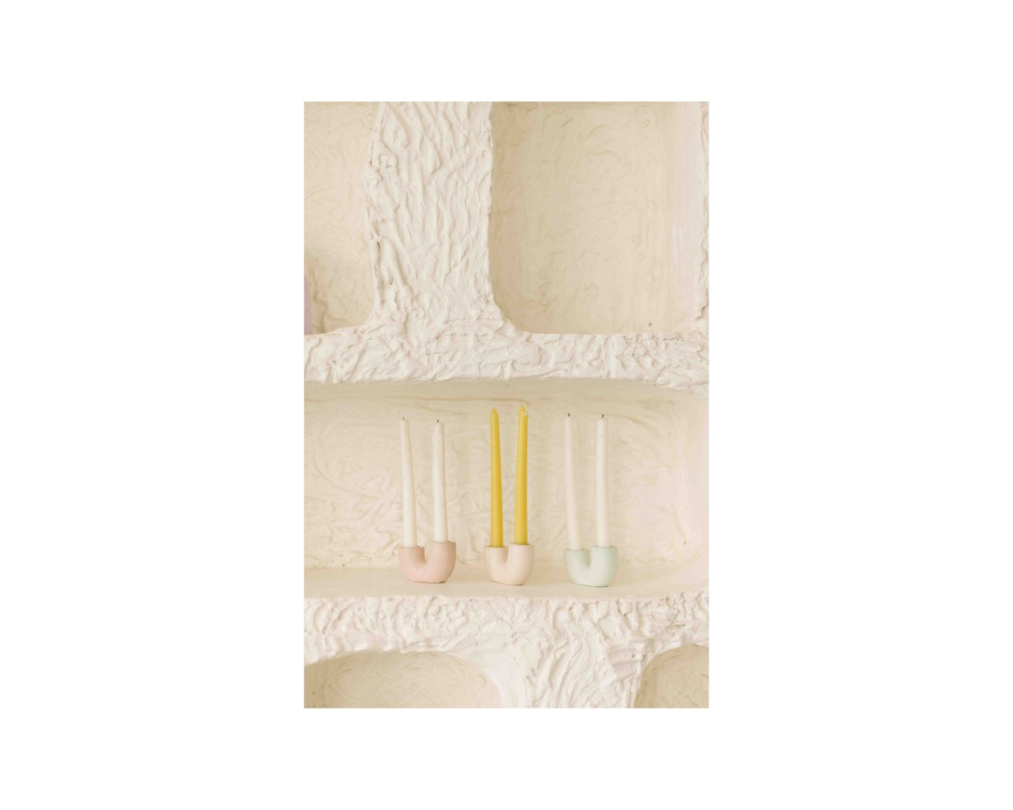 Nordic Style U-Shaped Concrete Candle Holder | Pink Candle Holders Casa Amarosa