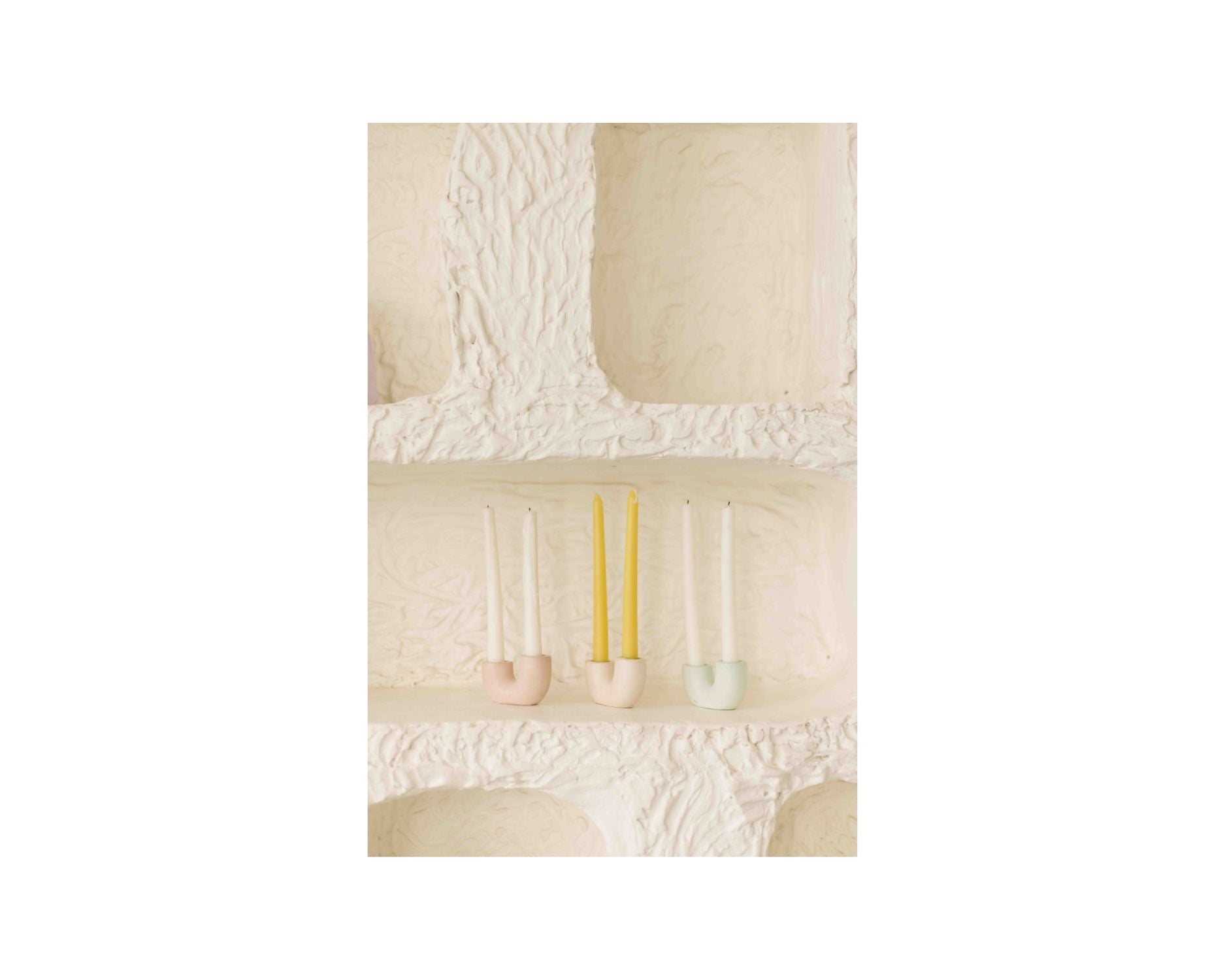 Nordic Style U-Shaped Concrete Candle Holder | Pink Candle Holders Casa Amarosa