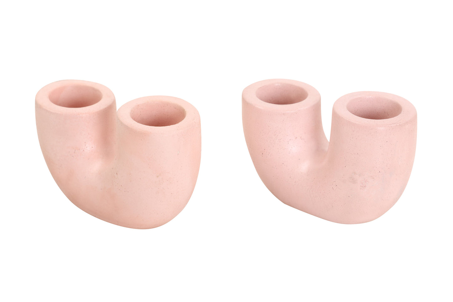 Nordic Style U-Shaped Concrete Candle Holder | Pink Candle Holders Casa Amarosa