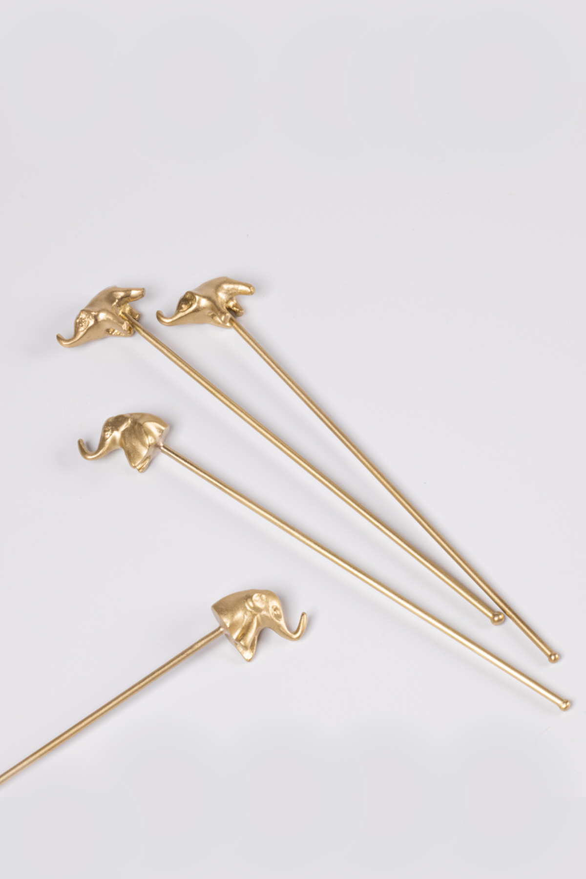 Brass elephant Cocktail Stirrers | Set of 4 Stirrer Casa Amarosa