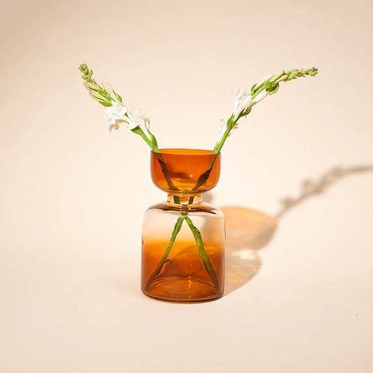 Slate Brown Handblown Glass Vase | Tall vase Casa Amarosa
