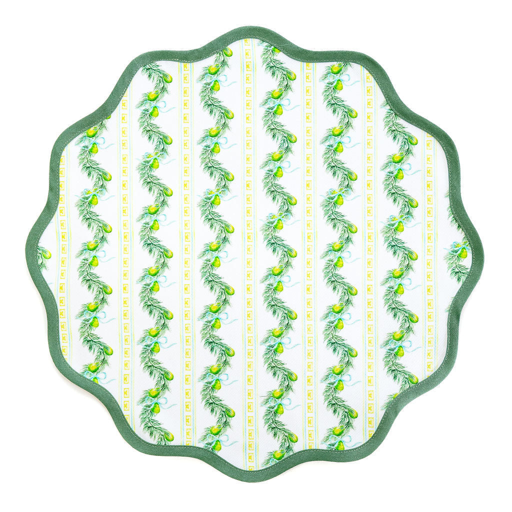 Round Scalloped Placemat | In a Pear Tree