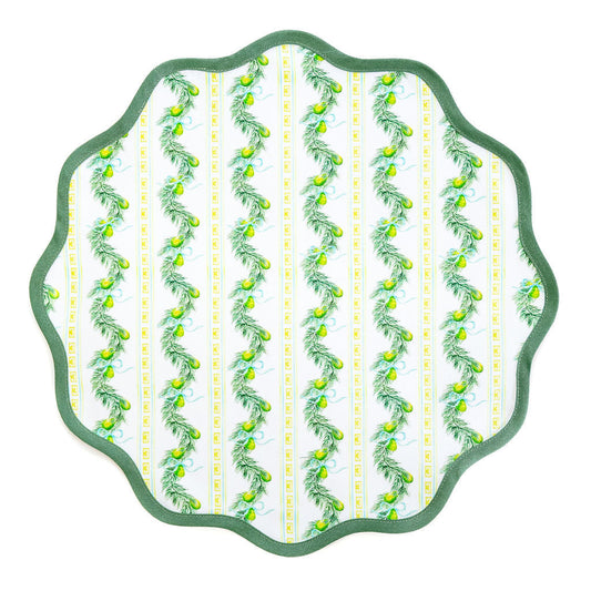 Round Scalloped Placemat | In a Pear Tree