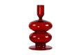 Retro Wavy Glass Candle Holder Set of 4 | Red Candle Holders Casa Amarosa