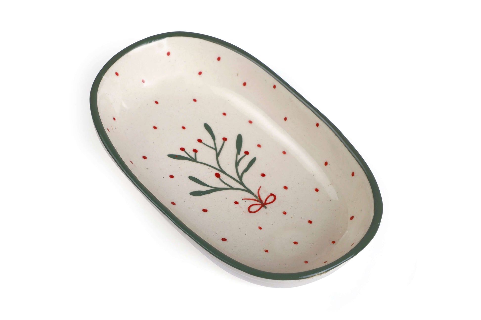 Handmade Ceramic Serving Bowl - Mist , 1.5 x 8 x 4 Inches - Set of 4, featuring a floral design, artisan decor.