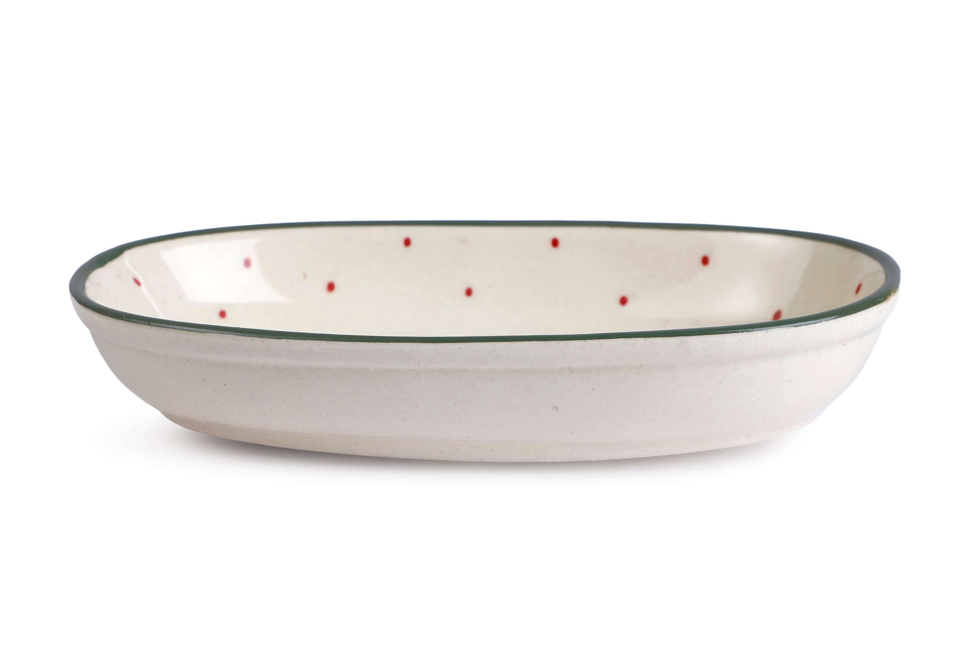 Handmade Ceramic Serving Bowl - Mist , 1.5 x 8 x 4 Inches - Set of 4, handcrafted decor with a charming flower motif.