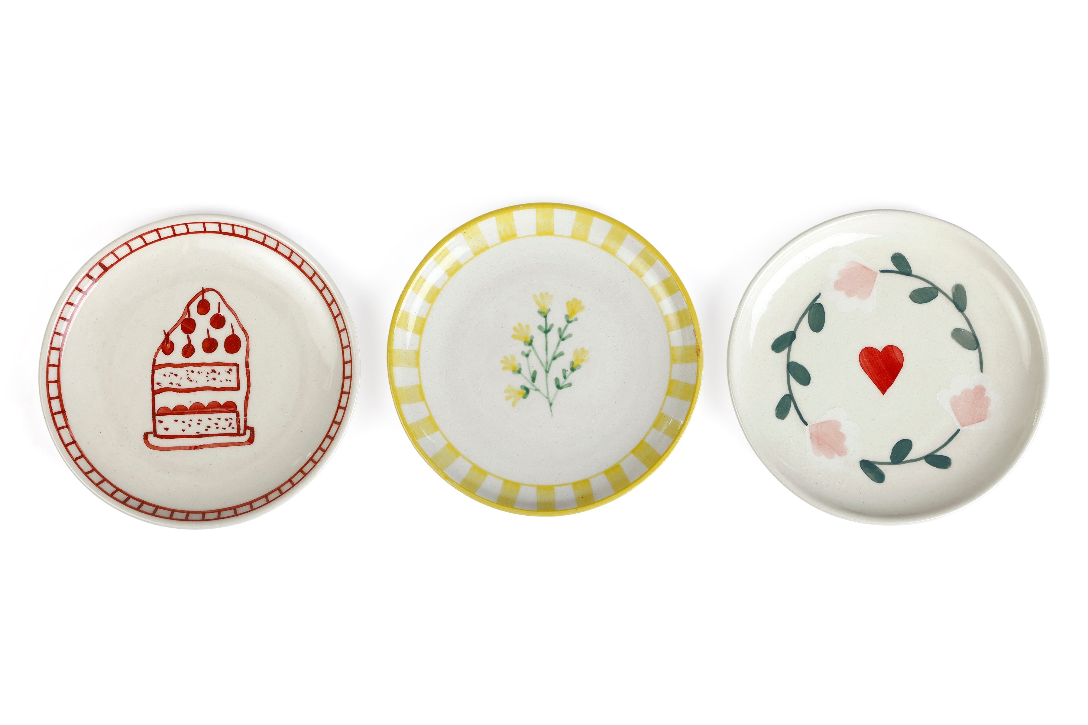 Handcrafted Ceramic Dessert Plate | Set of 4 | Celebration plates Casa Amarosa